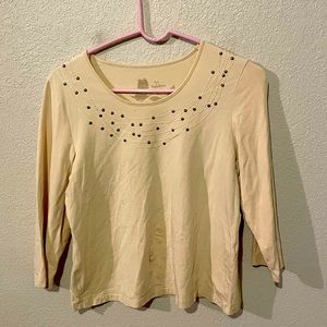 TanJay women's long sleeve top. Great condition- minor specks on shirt read more